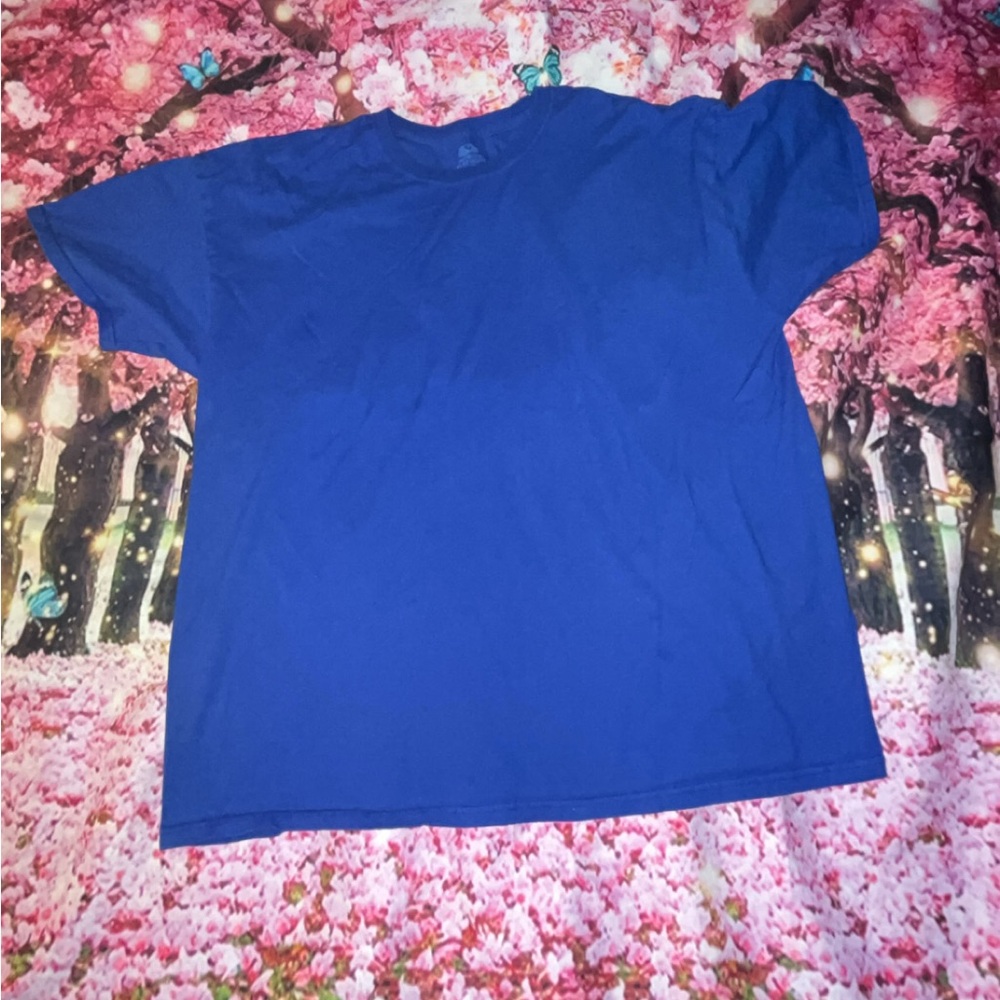 Men's Fruit of the loom blue plain casual t-shirt